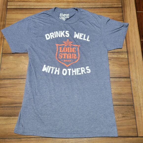 Big Bend Outfitters SS Dark Grey Unisex Tee "Lone Star Beer" - Size Medium - Picture 2 of 4